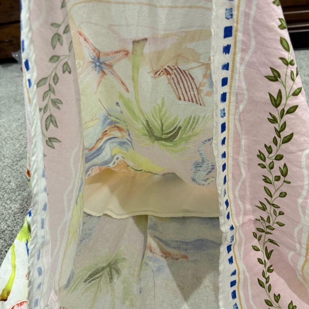 C&C California Linen Coast Print Smocked Back Pockets Maxi Dress Women’s Medium - Picture 5 of 12